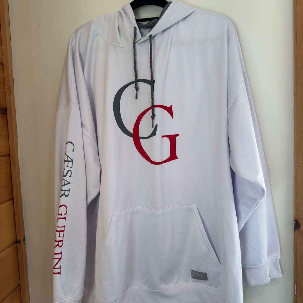 Caesar Guerini White Logo Hoodie - Men's Casual Pullover